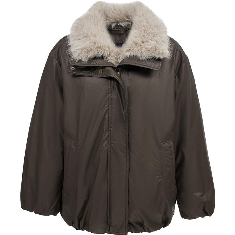 ONLY90白鸭绒可拆卸毛领羽绒服