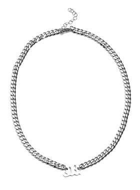 rich brian七哥同款嘻哈古巴项链潮人男女百搭钛钢个性字母粗链子