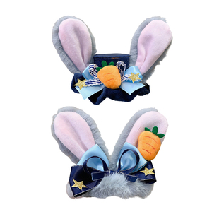可爱朱迪兔子警官cos卡通礼帽发夹女生疯狂动物城兔耳朵帽子头饰