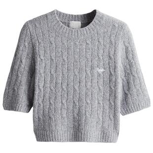 HM女装毛针织衫春季修身舒适柔软针织短袖毛衣1254928