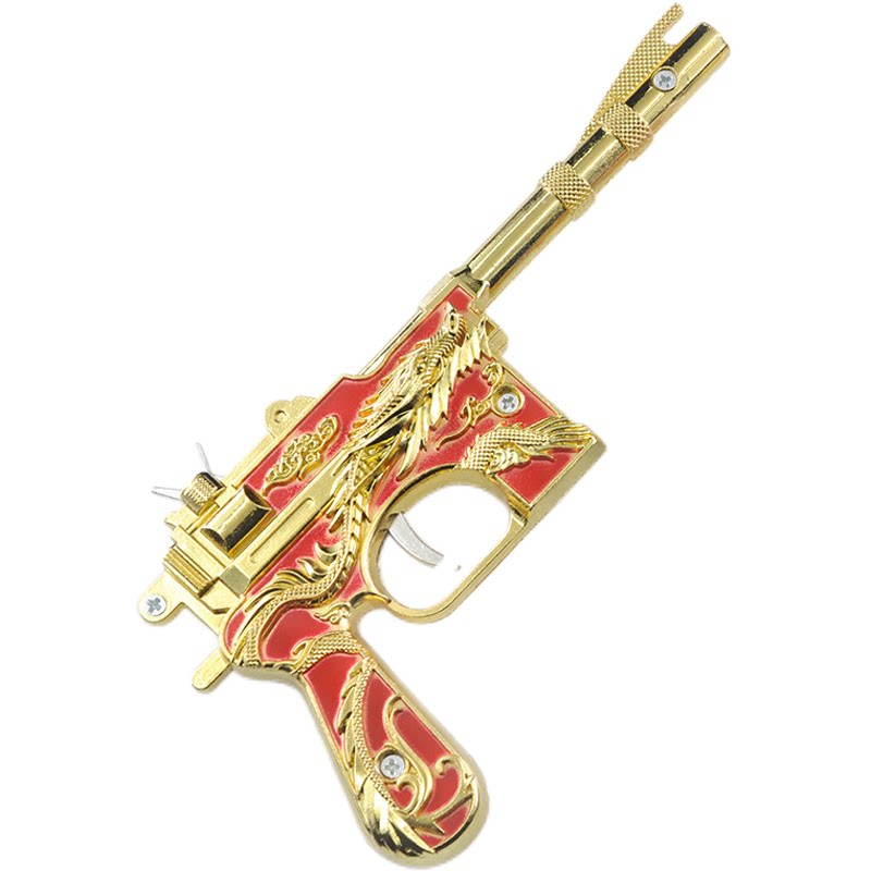 毛瑟金属仿真合金皮筋枪连射发射橡皮筋的橡皮枪连发儿童玩具手枪