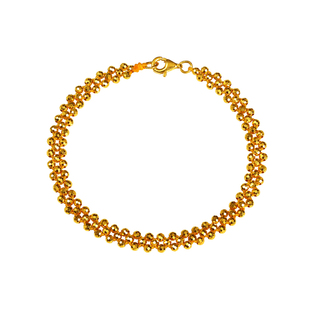 老克勒古法黄金爆闪珠珠链金珠手链手工编织足金镭射珠转运珠手串