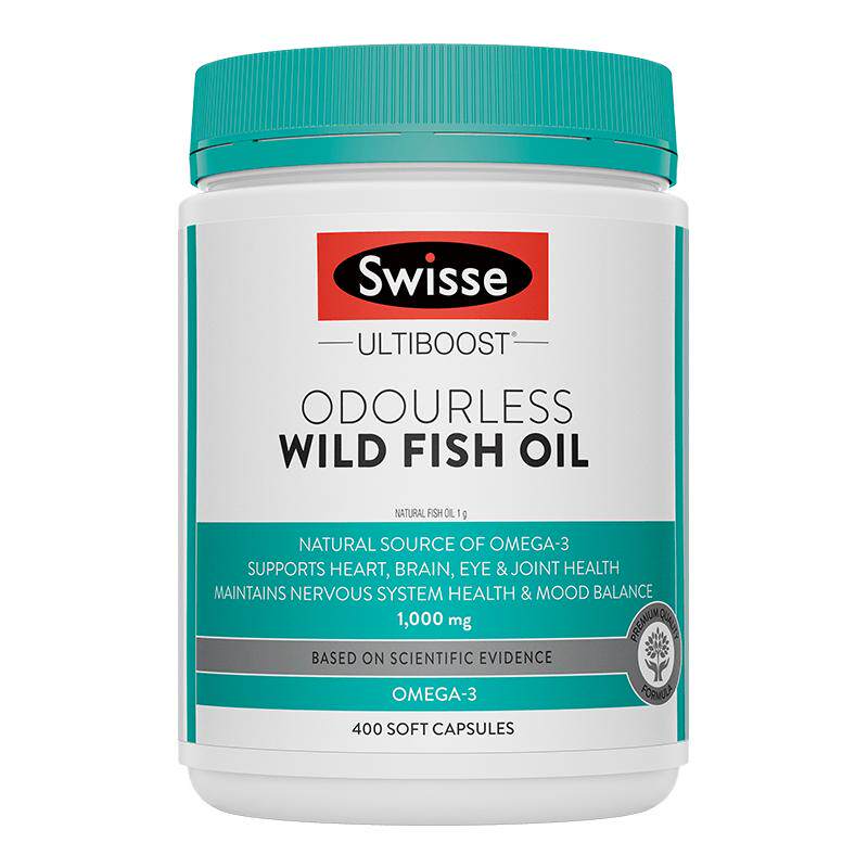 【自营】Swisse斯维诗野生深海鱼油胶囊DHA中老年保健400粒1瓶