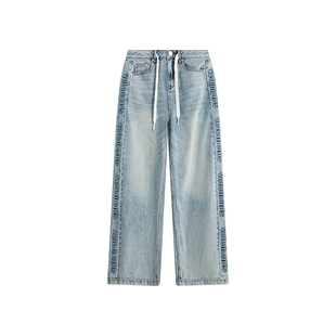 VETEMENTS新款牛仔裤立体刺绣男女休闲百搭直筒牛仔长裤35566001