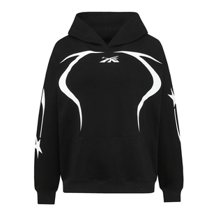 HELLSTAR地狱之星美式高街潮牌字母印花男女嘻哈宽松休闲连帽卫衣