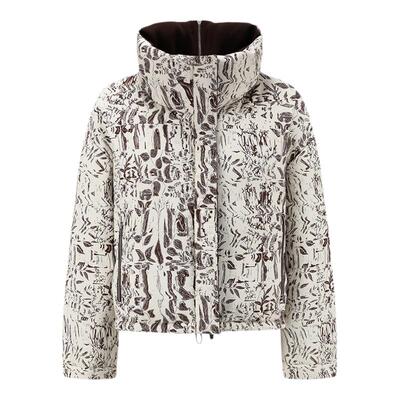 deepmoss水中倒影提花羽绒短外套