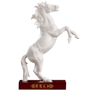 东方泥土《桀骜不驯》陶瓷马摆件德化白瓷大师蔡国海作品商务礼品