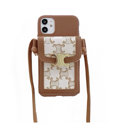 零钱包手机壳斜跨挂绳