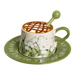 铃兰花陶瓷咖啡杯碟套装高颜值礼盒杯子下午茶公司礼品精致伴手礼