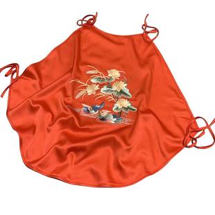 苏绣刺绣红色肚兜成人真丝古风性感战袍内衣女士古代睡衣套装吊带