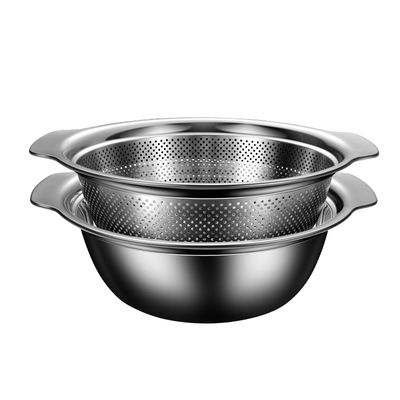 304不锈钢盆洗菜沥水篮双层家用