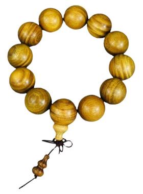 沉水级绿檀木手串可变色