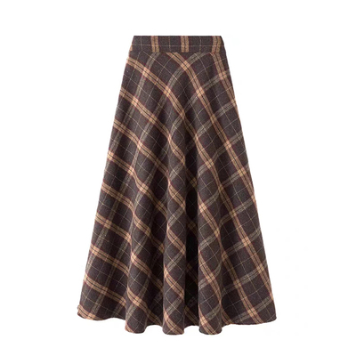 显瘦天花板，闭眼入的格子半身裙