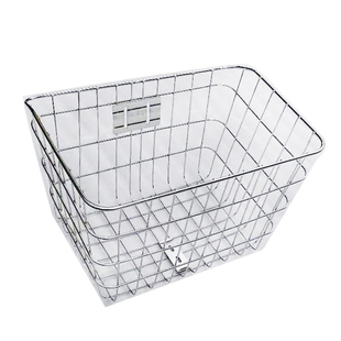 201不锈钢外贸车篮电动车车筐自行车加大无盖车篓子菜篮箩筐