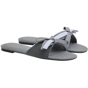 CHARLES&KEITH26秋季新款CK1-70381252时尚平底条纹蝴蝶结凉拖鞋