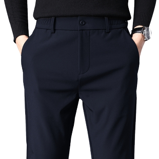 罗蒙男士休闲裤秋冬季加绒加厚西裤宽松直筒长裤2025新款保暖裤子