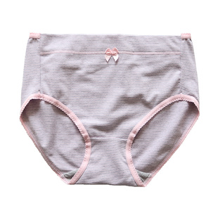 K538女士内裤日本外单中腰纯棉女式短裤条纹波点女生包臀有大码