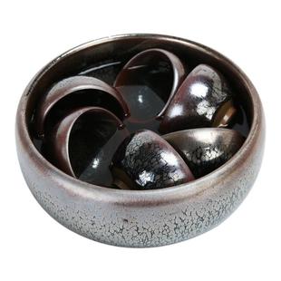 建阳建盏茶洗茶杯主人杯铁胎功夫茶大号油滴钵型具耀变天目茶缸