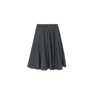 NHOO恩逅 经典百搭格纹分割半身裙秋冬新款毛呢半裙中长款裙子