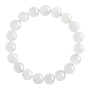 庆祥泰羊脂白玉和田玉手串女款正品官方旗舰店天然玉石串珠手链女