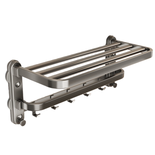 吸盘毛巾架浴室卫生间置物架免打孔浴巾架厕所洗漱间一体挂架套件