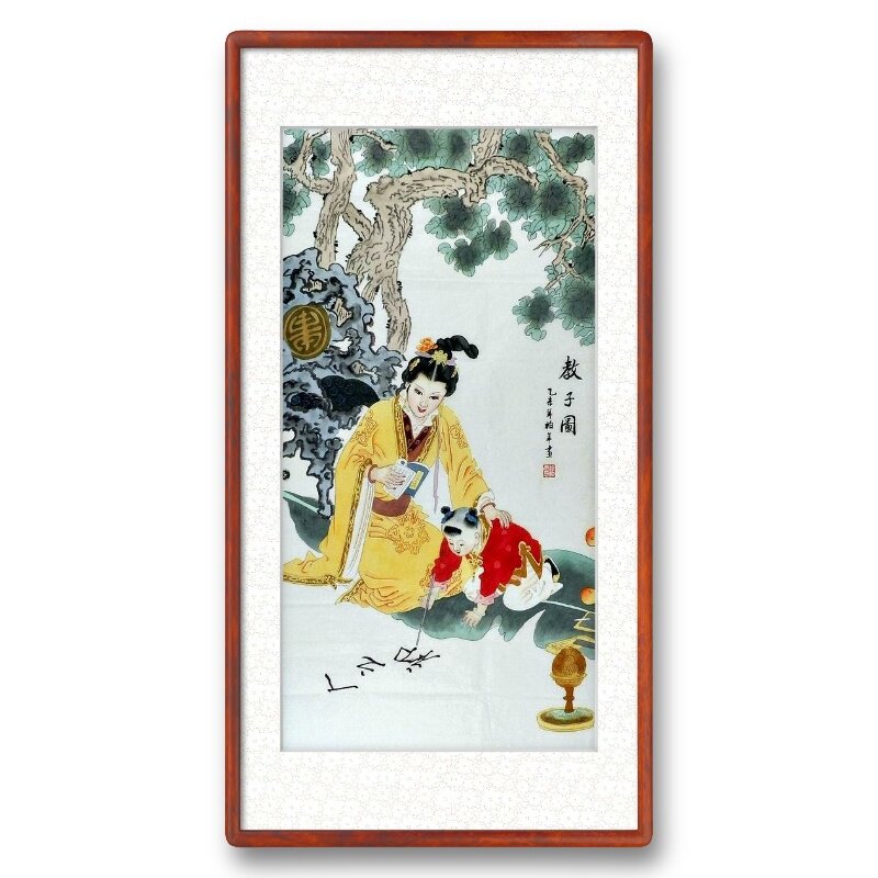 手绘国画装饰画工笔画仕女客厅