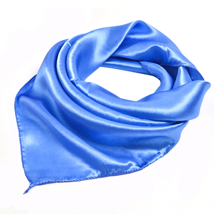 水兵舞丝巾女春秋百搭纯色职业方巾纱巾演出小丝巾空姐银行小领巾