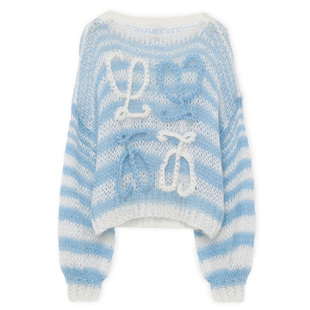 学院风彩虹条纹针织毛衣2026秋冬新款辣妹宽松显瘦百搭减龄上衣女