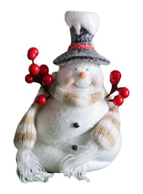 百亩家外贸复古欧式圣诞节树脂可爱雪人冬青果装饰创意小摆件礼物
