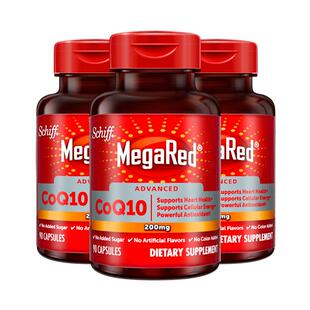 【自营】MegaRed脉拓美国进口高含量辅酶q10软胶囊熬夜护心脏3瓶