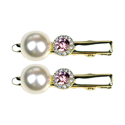 水钻雪花鸭夹边夹韩国珍珠甜美女