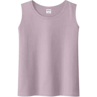 紫色纯棉坎无袖宽肩带别致小背心女夏外穿大码内搭吊带上衣打底衫