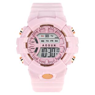 9.9包邮男女学生防水手表时尚女款抹茶绿ins多功能电子表夜光潮流