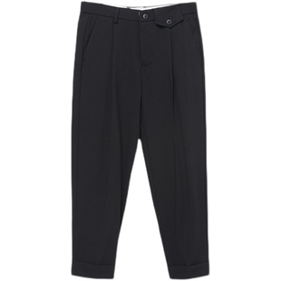 男士宽松大码西裤垂感直筒毛呢裤秋冬款长裤男裤子百搭休闲萝卜裤