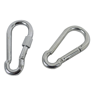 铁镀锌国标承重快挂弹扣链条扣带锁帽螺母安全扣挂钩绳扣狗链扣