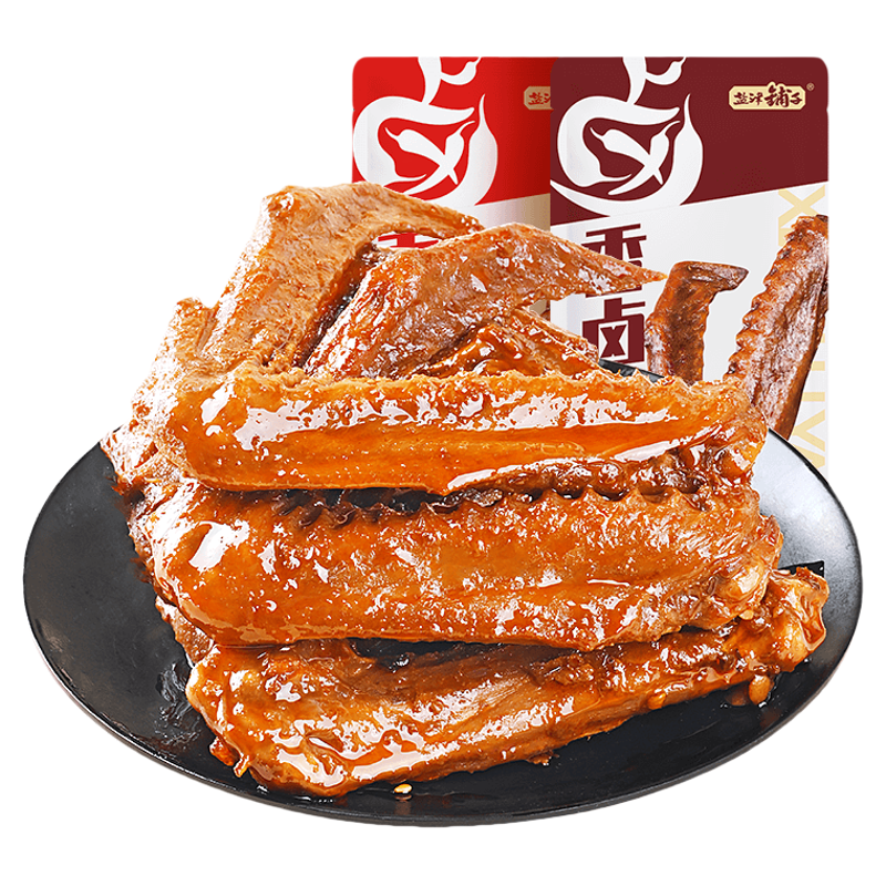 盐津铺子香卤鸭翅鸭肉熟食卤味零食夜宵下酒菜即食食品小吃解馋