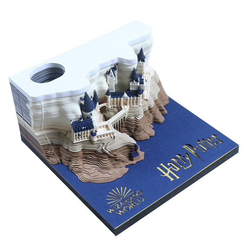 哈利波特便利贴霍格沃茨城堡周边日本网红3D立体纸雕便签生日礼物