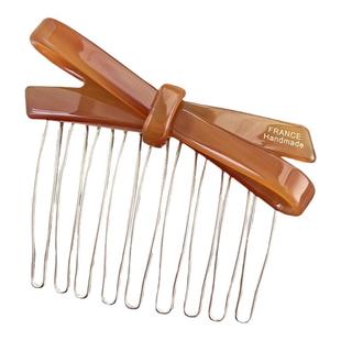 韩国France蝴蝶结发插刘海碎发梳公主头倒插梳盘发丸子头侧边发钗