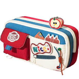 11层收纳王~复古笔袋大容量女生2026新款文具盒女孩款小学生高颜值ins风不撞款耐脏铅笔盒男孩款初中生文具袋