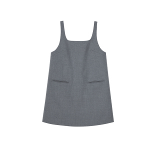 PRE PREWORKS时髦精B备 大U领轻奢法式CHIC风背心式连衣裙