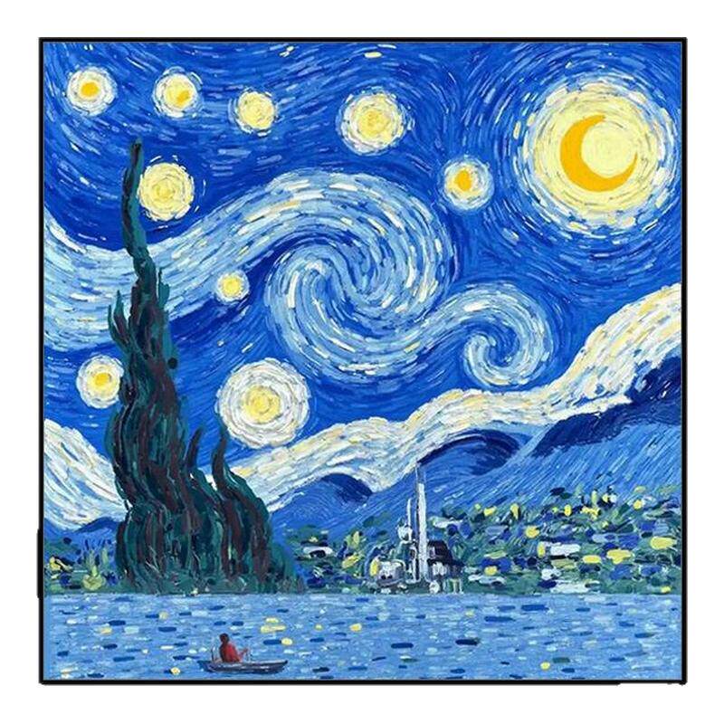 梵高装饰画星月夜定制数字油画