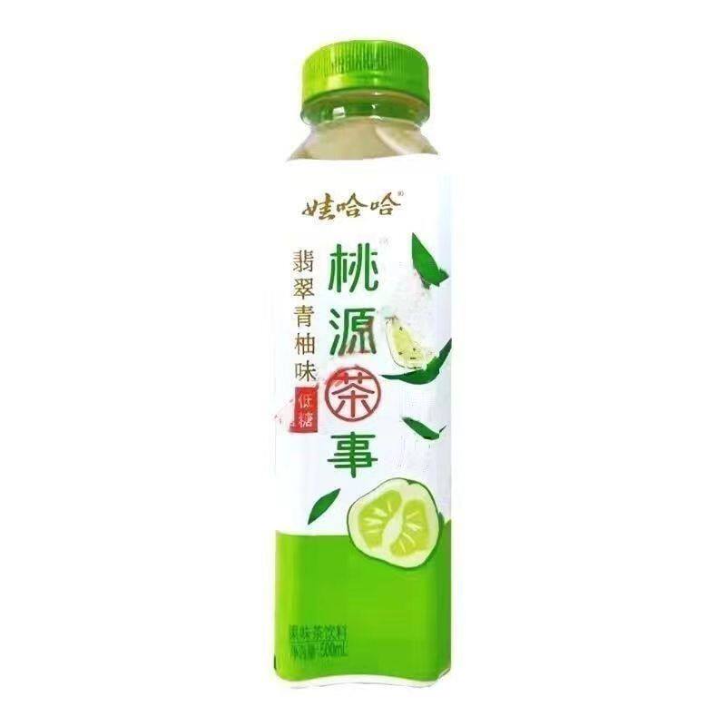 新货娃哈哈桃源茶事500ml/瓶青柚蜜桃荔枝百香青柠低糖茶饮料整箱