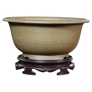 宜兴紫砂花盆陶瓷客厅简约矮圆金钟盆景盆绿植老桩竹子紫砂兰花盆