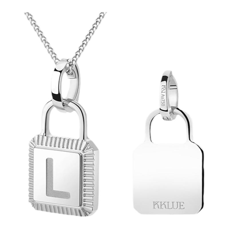 KKLUE18K金锁定制字母项链不褪色