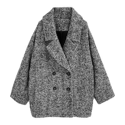 日本直邮日潮 GRL 人字纹茧型大衣 k9370f西装