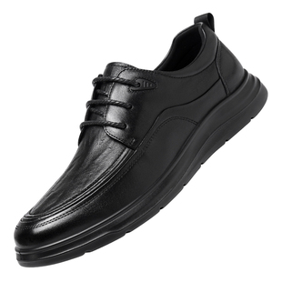 红蜻蜓男鞋冬季商务休闲皮鞋男真皮羊皮软底公务通勤鞋中年爸爸鞋