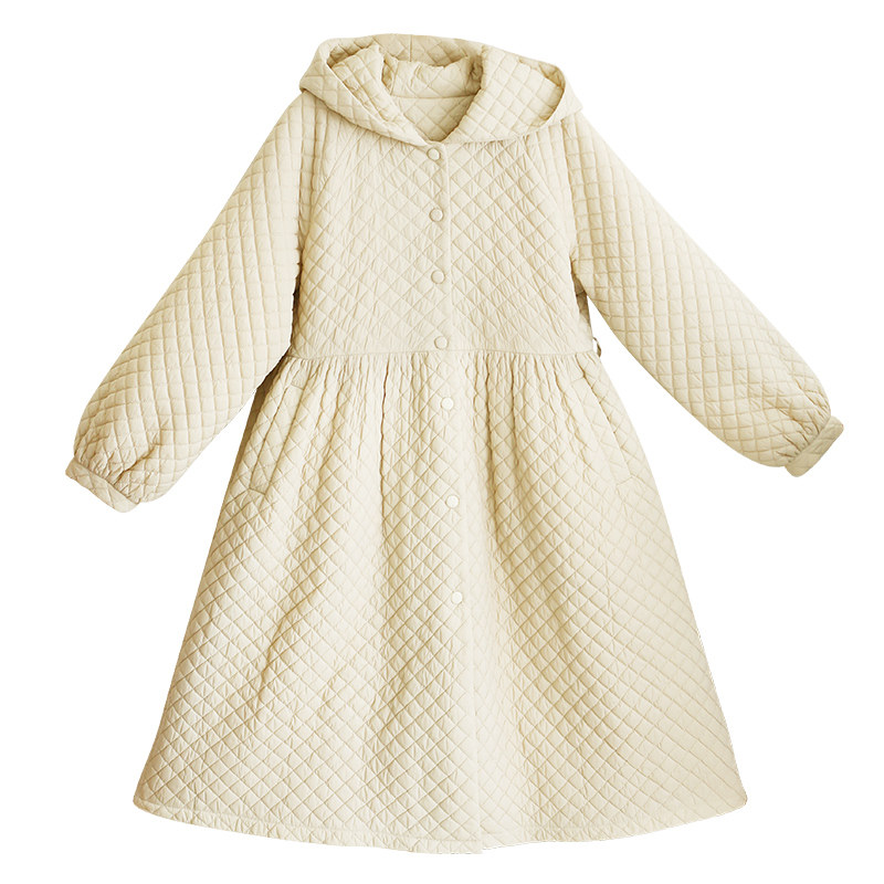连帽棉服女冬季中长款保暖棉衣