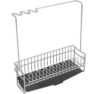 304不锈钢抹布沥水架洗碗池窄款收纳厨房水槽边晾海绵置物架台面