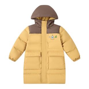 乔丹羽绒服儿童男童小童2025冬季新款连帽保暖防风加厚中长款外套