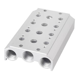 电磁阀底座4V110-06汇流板100M-01F 02F 03 04-20F汇流排阀板阀座